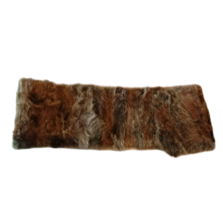 Écharpe vintage en fourrure de lapin – tons bruns nuancés, années 90s
