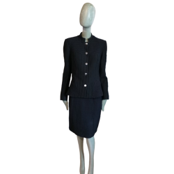 Vintage kleermaker Anna Kaszer Paris Black Textured Chic