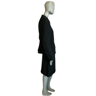 Vintage Tailor Anna Kaszer Paris Schwarz strukturiertes Chic