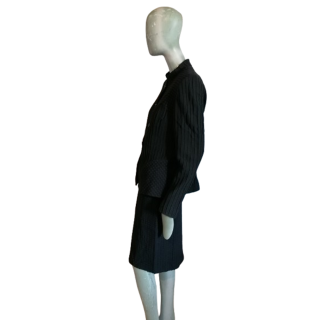 Vintage kleermaker Anna Kaszer Paris Black Textured Chic