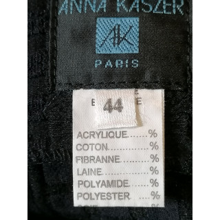 Vintage kleermaker Anna Kaszer Paris Black Textured Chic