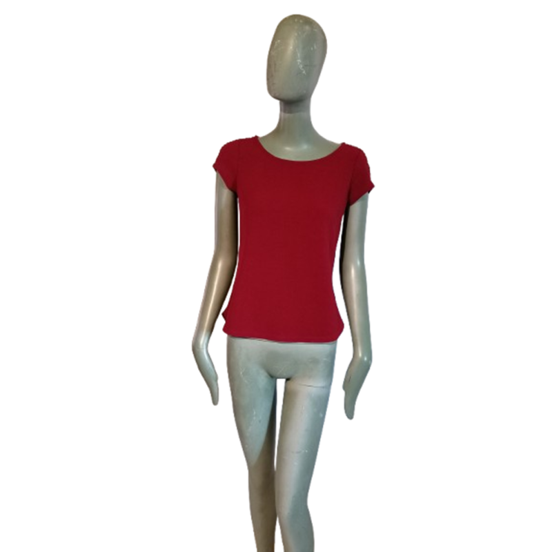 Top vintage rouge Camaïeu Y2K col bateau stretch