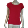 Top vintage rouge Camaïeu Y2K col bateau stretch