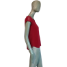 Top vintage rouge Camaïeu Y2K col bateau stretch