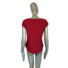 Top vintage rouge Camaïeu Y2K col bateau stretch