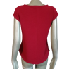 Top vintage rouge Camaïeu Y2K col bateau stretch