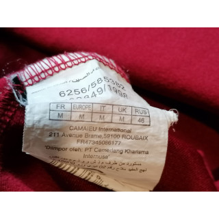 Top vintage rouge Camaïeu Y2K col bateau stretch