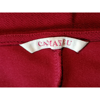 Top vintage rouge Camaïeu Y2K col bateau stretch