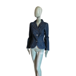 Blazer Denim Cunration 90er Jahre Oppio Made in Italy Fatto A Mano