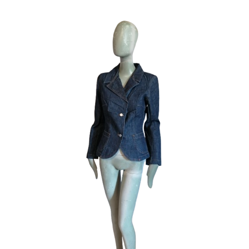 Blazer Denim Cunrated 90s Oppio Made in Italy Fatto A Mano