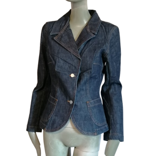 Blazer Denim Cunrated 90s Oppio Made in Italy Fatto A Mano