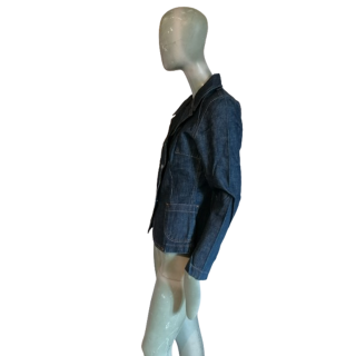 Blazer Denim Cunrated 90s Oppio Made in Italy Fatto A Mano
