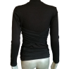 Sublime Sweater rolado colarinho drapeado preto - skingting bustier efeito