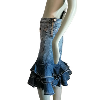 Y2K asymmetric denim skirt Gaetano Navarra new with label