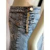 Y2K asymmetrischer Denim Rock Gaetano Navarra Neu mit Etikett