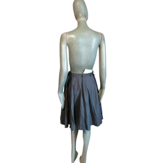 Plissierter Rock grauer Wolle David Vincent Camuglio Vintage 2000s