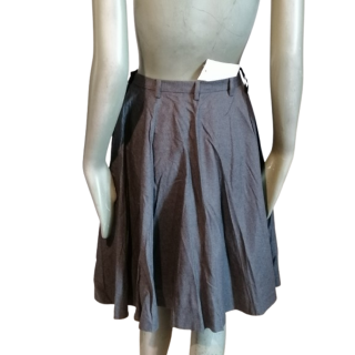 Falda plisada de lana gris David Vincent Camuglio Vintage 2000S