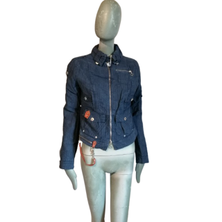 Jaqueta Gaetano Navarra Y2K utility denim como novo, nunca usado