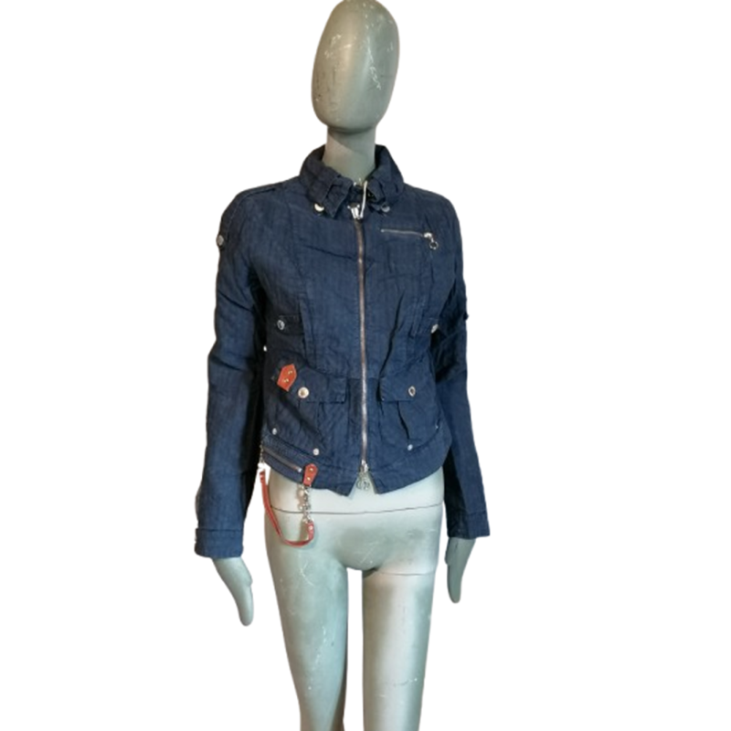Veste Gaetano Navarra Y2K denim utilitaire comme neuve, jamais portée