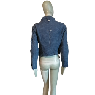 Veste Gaetano Navarra Y2K denim utilitaire comme neuve, jamais portée