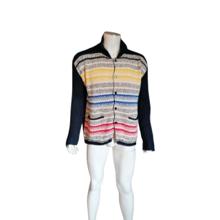 Mehrfarbige Vintage Cardigan-Männer / Unisex - Retro-Stil