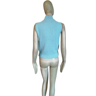 Suéter sin mangas Angora Blue Wool Y2K COLLET T42