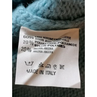 Ärmellose Pullover Angora Blaue Wolle Y2k Col Collet T42