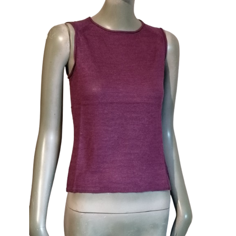100% linen sleeveless top Cerruti Jeans 90s plum
