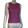 Top senza maniche 100% lino Cerruti Jeans 90s Plum