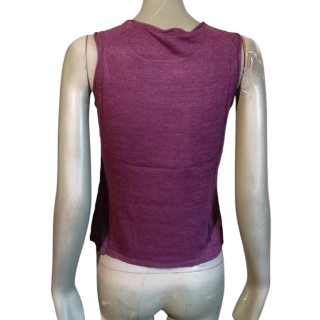 100% linnen mouwloze top Cerruti Jeans 90s pruim