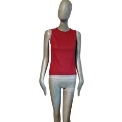 Cerruti Jeans 100% Vintage Red Lin Tank Top 90s S
