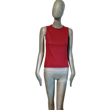 Cerruti Jeans 100% Vintage Red Lin Tank Top 90s S