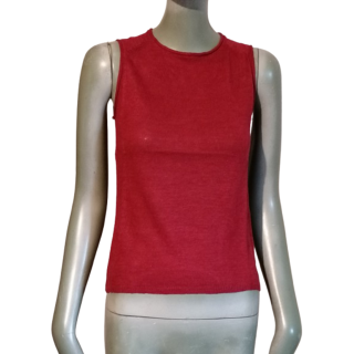 Cerruti Jeans 100% Vintage Red Lin Tank Top 90s S
