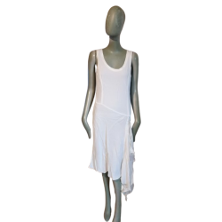 Asymmetrische witte jurk Simultaneous Y2k nieuw label