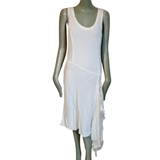 Robe blanche asymétrique Simultaneous Y2K neuve étiquette