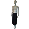 Vintage 90s Midi Skirt Made in Italy Black Red Detail Like Neuve