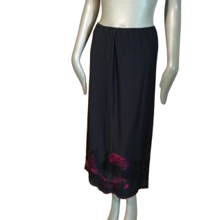 Jupe midi vintage 90s Made in Italy noire détail rouge comme neuve