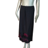 Vintage 90s Midi Skirt Made in Italy Black Red Detail Like Neuve