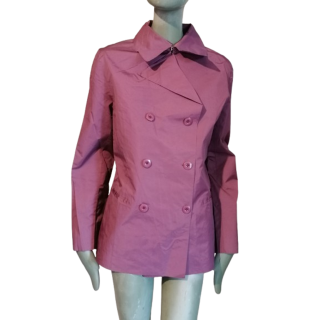 Veste trench courte Ermanno Scervino vintage Y2K soie nylon T40