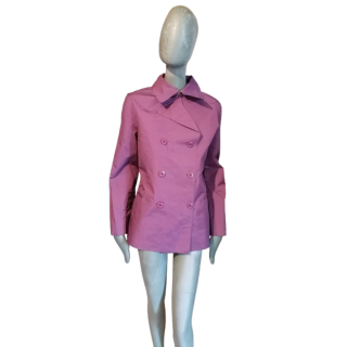 Veste trench courte Ermanno Scervino vintage Y2K soie nylon T40