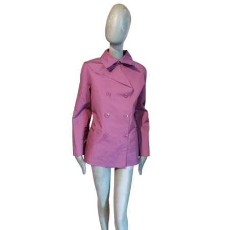Veste trench courte Ermanno Scervino vintage Y2K soie nylon T40