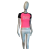 DKNY Ativo y2k bebê tee rosa néon