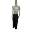 Pantalones Marc Lannoo Lata de lana negra de la pierna de la vendimia