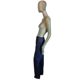 David Vincent Camuglio - Pantalones de archivo azul nocturno hechos en Francia.