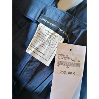 David Vincent Camuglio - Pantaloni da archivio blu notturno realizzati in Francia