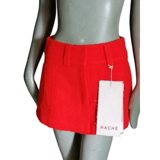 Mini gonna Hache Orange Virgin Wool Made in Italy