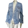 Vintage Denim Blazer Jacket Oppio Italy - Y2K Fitted Cup