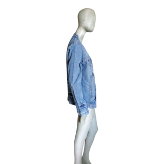 Vintage Denim Blazer Jacket Oppio Italy - Y2K Fitted Cup