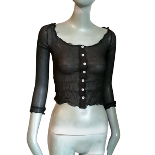 Superb vintage blouse authentic black sailing signed coast