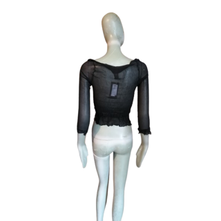Magnífica blusa vintage auténtica navegación negra costa firmada